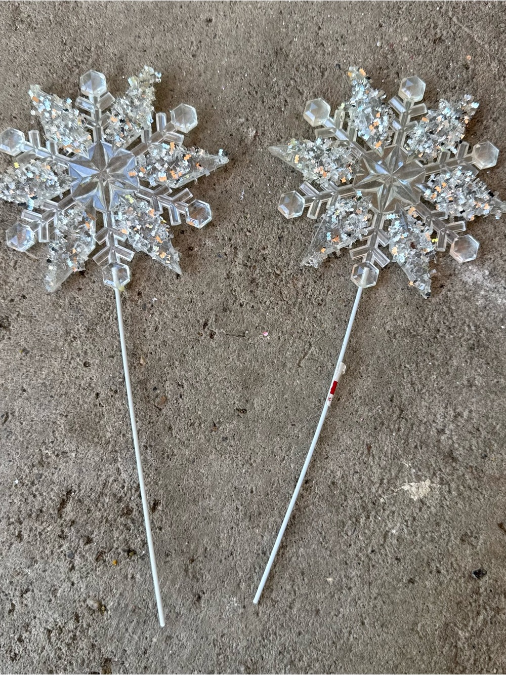 Snowflake Holiday Pick Pair Christmas Winter Decor
